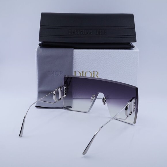 Dior 30MONTAIGNE M1U F0A6 Shield Rimless Sunglasses - Silver / Grey